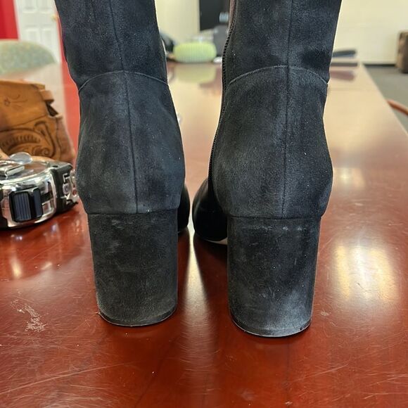 Cole Haan Black Leather Back Stretch Boots sz 8 - Picture 8 of 9